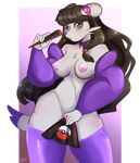  2015 alpha_channel anthro arnachy blue_eyes blush breasts butt fan female hair looking_at_viewer mienfoo nintendo nipples pink_nipples plain_background pok&eacute;ball pok&eacute;mon pose purple_nose shadow solo standing tiara transparent_background video_games 