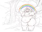 behemuffin dragon female fupa monochrome obese overweight rainbow scalie 