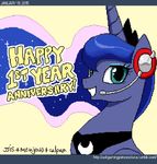  2015 english_text equine female feral friendship_is_magic hair horn john_joseco looking_at_viewer mammal my_little_pony princess_luna_(mlp) solo text winged_unicorn wings 