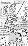 2015 angry anthro bank canine clothing comic female gun lagomorph liquidrabbit male mammal pistol rabbit ranged_weapon robbery van weapon 