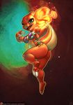  2015 anthro atryl blue_eyes bra breasts butt charmeleon claws clothed clothing digital_media_(artwork) female fire nintendo open_mouth orange_scales panties pok&eacute;mon skimpy solo swimsuit underwear video_games 