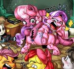  2015 anal anus apple_bloom_(mlp) blue_eyes blush butt camera cheerilee_(mlp) crying cub cutie_mark diamond_tiara_(mlp) dock earth_pony equine featherweight_(mlp) female feral friendship_is_magic fur group hair horse japanese_text long_hair male mammal medical my_little_pony nekubi open_mouth orange_fur pegasus pin_worm_test pink_fur pony purple_hair pussy recording scootaloo_(mlp) tears text tiara truffle_shuffle_(mlp) two_tone_hair underhoof wings young 