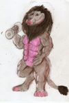  anthro boca colored_pencil_(artwork) feline lion male mammal muscles solo traditional_media_(artwork) weights 
