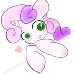  blush cute equine female feral friendship_is_magic fur green_eyes hair hebibox hooves horn horse looking_at_viewer mammal my_little_pony open_mouth plain_background pony smile solo sweetie_belle_(mlp) two_tone_hair white_background white_fur 