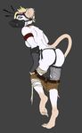  back breasts butt chemrat clothed clothing ear_piercing female fishnet gas_mask half-dressed hindpaw looking_at_viewer looking_back mammal panties partially_clothed paws piercing rat rodent serpentine-drifter side_boob solo startled topless underwear undressing 