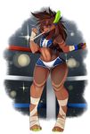  anthro barefoot brown_fur brown_hair brown_nose canine dog female fur geekidog hair husky mammal solo 