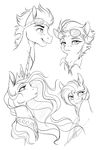  2015 babs_seed_(mlp) black_and_white clothing crown dennybutt equine eyewear female freckles friendship_is_magic glasses goggles hair horn male mammal monochrome my_little_pony necklace necktie princess_celestia_(mlp) sorain_(mlp) spitfire_(mlp) sunglasses winged_unicorn wings wonderbolts_(mlp) 