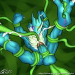  2015 3_toes abs anal anal_penetration anthro balls bandai biceps blue_skin butt claws cth cum cumshot digimon dragon erection exveemon gay horn humanoid_penis hypnosis male mind_control muscles nude orgasm paws pecs penetration penis reptile scales scalie solo tentacles toes vein wings 