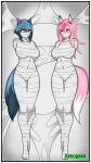 absurd_res anthro anthropod_webbing arthropod_webbing artist bdsm blue_hair body_covered bondage border bound brand_new_animal brown_body brown_fur canid canine cocooned covered_mouth duo encasement female fox fully_bound fur gag gagged hair hands_behind_back helpless hi_res immobilization kenogasa legs_tied legs_together mammal michiru_kagemori mummification mummified nazuna_hiwatashi partially_visible_face pink_hair raccoon_dog restrained scared_expression silk simple_background spider_web studio_trigger submissive tanuki web_bondage web_encasement white_body white_border white_fur wide_hips