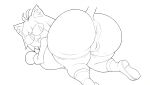 :3 all_fours animal_humanoid anthro anus bbmanbe bent_over big_breasts big_butt breasts butt clothing felid felid_humanoid feline feline_humanoid female footwear from_behind_position genitals hair hi_res huge_breasts huge_butt humanoid legwear line_art looking_back mammal mammal_humanoid monochrome neco-arc presenting puffy_anus sex simple_background sketch smile solo stockings tail thick_thighs topwear tsukihime type-moon vulva wide_hips