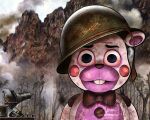 5:4 ambiguous_gender animatronic anthro armor bear blank_stare bloodshot_eyes blueji bow_(feature) bow_accessory bow_tie buckteeth bust_portrait chibi combat_helmet countershade_torso countershading digital_drawing_(artwork) digital_media_(artwork) eye_bags five_nights_at_freddy&#039;s freddy_fazbear&#039;s_pizzeria_simulator front_view headgear helmet helpy_(fnaf) hi_res looking_at_viewer machine male_(lore) mammal marines_call_it_that_2000_yard_stare meme outside pink_body pink_countershading portrait reverse_countershading robot robot_anthro scottgames shaded solo teeth traumatized war white_body