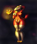  2015 anteater anthro anthrofied blush breasts butt claws female feral fire heatmor looking_at_viewer lurkingtyger navel nintendo nipples nude pok&eacute;mon pose pussy solo standing toe_claws video_games wide_hips 