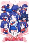  2d_mita_(miside) 6+girls animal_ears bad_source black_eyes blue_eyes blue_hair blue_hat blue_skirt blush bow bow_choker bow_hairband cat_ears chibi chibi_mita_(miside) choker closed_mouth cool_mita_(miside) core_mita_(miside) crazy_mita_(miside) creepy_mita_(miside) crossed_arms english_text everyone facing_viewer hairband hand_on_own_hip hand_up hat heart highres holding holding_phone horns kind_mita_(miside) long_hair looking_at_viewer looking_back mila_(miside) miside mita_(miside) multiple_girls official_art one_eye_closed open_mouth phone pleated_skirt purple_hair red_hairband red_shirt round_eyewear shirt short-haired_mita_(miside) skirt sleepy_mita_(miside) smile socks standing tiny_mita_(miside) twintails white_shirt white_socks yellow_eyes 