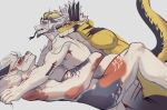 absurd_res anal anal_penetration anthro barazoku big_muscles biped daru808080 double_penetration dragon eastern_dragon european_mythology group group_sex hi_res male male/male mature_anthro mature_male muscular muscular_anthro muscular_male mythological_creature mythological_scalie mythology nude_anthro nude_male penetration sandwich_position scalie sex slit_penetration slit_play tongue tongue_out trio western_dragon