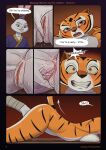 5_fingers anthro anus ass_up blush bodily_fluids butt clenched_teeth clothed clothing comic dialogue digital_media_(artwork) dominant dominant_male dreamworks dripping duo english_text felid female female_penetrated fingering fingering_partner fingers fur genital_fluids genitals hacatiko half-closed_eyes hi_res kung_fu_panda lagomorph leaking leporid lying male male/female male_penetrating male_penetrating_female mammal master_tigress narrowed_eyes nude on_front open_mouth orange_body pantherine penetration pussy_juice_leaking pussy_juice_on_pussy pussyjob rabbit sex smile speech_bubble stripes submissive submissive_female tail teeth text tiger topwear vaginal vaginal_fingering vaginal_fluid_drip vaginal_fluids vaginal_penetration vulva