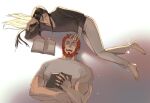  2boys barefoot beard book closed_eyes facial_hair fate_(series) hair_spread_out halorane iskandar_(fate) long_hair lord_el-melloi_ii lying male_focus multiple_boys muscular muscular_male on_back on_side open_book open_mouth short_hair short_sleeves sleeping snoring waver_velvet yaoi 