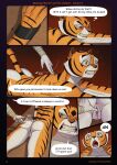 angry anthro anus back_muscles bdsm biceps bodily_fluids bondage bound butt clenched_teeth comic dialogue digital_media_(artwork) dreamworks dripping duo english_text felid female finger_on_pussy fur furniture genital_fluids genitals hacatiko hand_on_butt hands_tied hi_res kung_fu_panda leaking looking_back lying mammal massage_table master_tigress muscular muscular_anthro muscular_female nude on_front on_table open_mouth orange_body pantherine pussy_juice_leaking rear_view speech_bubble stripes table tail teeth text thought_bubble tiger vaginal_fluid_drip vaginal_fluids vulva