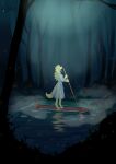 2025 absurd_res ambient_arthropod ambient_firefly ambient_insect anthro arthropod beetle bird_dog blonde_hair bog canid canine canis clothing detailed detailed_background discord_(app) domestic_dog dress elateroid female firefly floppy_ears fog foggy_background fur golden_retriever grass green_eyes hair hi_res hunting_dog insect long_sleeves looking_up mammal night oar outside paddleboard paws plant retriever shaded solo standing swamp telegram tree water yellow_body yellow_fur zer0rebel4