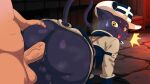 16:9 anal anal_penetration anthro aramiys_(shanghri-la_frontier) balls bodily_fluids butt butt_grab cait_sith_(species) cat-sith celtic_mythology clothed clothing doggystyle duo european_mythology felid feline fencer feral from_behind_position gameplay_mechanics genital_fluids genitals hand_on_butt hi_res how-to human human_on_anthro interspecies looking_back male male/male mammal mythology nekoni nude pantsless penetration penis precum sex shangri-la_frontier shocked surprise_sex surprised_expression welcoming widescreen