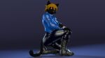 16:9 3d_(artwork) 5_fingers anthro black_body black_fur black_tail blonde_hair boots bottomwear cat_(petruz) choker clothing colored_nails digital_media_(artwork) domestic_cat felid feline felis female fingers footwear fur hair hand_wraps hi_res jacket jewelry kneeling leather leather_boots leather_bottomwear leather_clothing leather_footwear leather_jacket leather_pants leather_topwear looking_at_viewer lyra_(thevestige) mammal nails narrowed_eyes necklace pants shoes simple_background smile smiling_at_viewer solo source_filmmaker_(artwork) tail thevestige thick_thighs topwear widescreen wraps yellow_eyes
