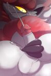 2024 absurd_res anthro balls baphylamb bodily_fluids chest_tuft claw_fingers clenched_teeth cum cum_on_leg cumshot drooling ear_tuft ejaculation erection foreskin frenulum generation_8_pokemon genital_fluids genital_focus genitals grey_background hi_res hisuian_form hisuian_zoroark holding_penis humanoid_genitalia humanoid_penis light lighting long_mouth male male_anthro masturbation nintendo nude penile penile_masturbation penis penis_focus pokemon pokemon_(species) pupils red_eyelids regional_form_(pokemon) retracted_foreskin saliva simple_background slit_pupils snout solo teeth tuft yellow_eyes