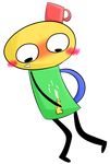  alpha_channel blush cartoon cheesycoke closed_legs colorful cum cup erection handle humanoid male masturbation mugman not_furry one_arm penis plain_background solo transparent_background 