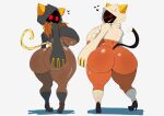 absurd_res animal_humanoid arc_system_works areola big_breasts big_butt blazblue bottomless breasts brown_areola brown_body butt cat_humanoid clothed clothing dipstick_tail felid felid_humanoid feline feline_humanoid female footwear heart_symbol hi_res high_heels hood huge_breasts huge_butt humanoid kaka_(blazblue) loftysundew looking_at_viewer looking_back mammal mammal_humanoid markings obscured_face red_eyes shoes smile socks solo tail tail_markings taokaka thick_thighs torakaka wide_hips