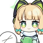  1girl 1other :&gt; ^_^ animal_ear_headphones animal_ears animated animated_gif aqua_jacket blonde_hair blue_archive blunt_bangs blunt_ends blush_stickers bow bright_pupils cat_ear_headphones cat_ears chunye_haruya closed_eyes closed_mouth closing_eyes commission disembodied_hand dot_nose fake_animal_ears gloves green_bow green_eyes green_gloves green_halo hair_bow halo headphones holding holding_watering_can jacket low-tied_sidelocks lowres midori_(blue_archive) midori_(winter)_(blue_archive) missing_commentary multicolored_jacket official_alternate_costume scarf second-party_source short_hair sidelocks simple_background smile text_print transparent_background upper_body watering watering_can white_jacket white_pupils white_scarf winter_clothes 