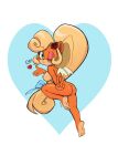 absurd_res accessory activision anthro bandicoot blonde_hair blowing_kiss bonyungus breasts butt coco_bandicoot crash_bandicoot_(series) eyeshadow feet female flower flower_in_hair gesture hair hair_accessory hand_gesture heart_symbol hi_res holidays humanoid_feet long_hair looking_at_viewer looking_back looking_back_at_viewer makeup mammal marsupial nipples nude one_eye_closed plant plantigrade simple_background soles solo toes v_sign valentine&#039;s_day wink
