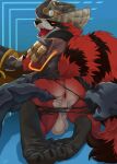 absurd_res anthro anus balls clothing cowboy_hat feet genitals guardians_of_the_galaxy gun hat headgear headwear hi_res male mammal marvel marvel_rivals offscreen_character procyonid raccoon ranged_weapon rocket_raccoon solo tearing_bottomwear weapon weskers wrinkled_feet wrinkles