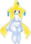  2015 alpha_channel anthro blush breasts butt chubby elpatrixf female humanoid jirachi legendary_pok&eacute;mon looking_at_viewer nintendo nipples nude plain_background pok&eacute;mon shadow shiny smile solo standing transparent_background video_games 