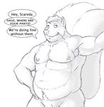  ? anthro cartoon_network dave_(scaredy_squirrel) male mammal nipples overweight penis scaredy_squirrel skunk smile speech_bubble uncolored 
