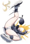  1girl ass banana_peel black_socks cameltoe dress hat highres kantai_collection kirisame0729 long_sleeves panties sailor_dress sailor_hat short_hair slipping socks solo underwear white_hair white_panties z1_leberecht_maass_(kancolle) 