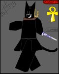 4:5 ankh backpack black_border black_tail border chromulus clothing coat domestic_cat felid feline felis heart_symbol holding_melee_weapon holding_object holding_weapon male mammal melee_weapon roblox roblox_avatar robloxian solo sword tail tailcoat three-quarter_view topwear unusual_head weapon