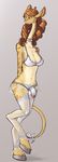  2013 anthro bakuhaku balls blush breasts brown_hair clothing dickgirl flaccid giraffe green_eyes hair intersex mammal navel opal_(bakuhaku) penis plain_background solo standing underwear 