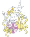 bow bowtie brooch character_name clothes_only coattails compact_(cosmetics) cosmetics cure_peace feather_sleeves frilled_skirt frills hair_ornament highres jewelry layered_sleeves magical_girl mimimi96333 miniskirt no_humans pleated_skirt precure puffy_short_sleeves puffy_sleeves ribbon shirt short_sleeves simple_background skirt skirt_set smile_pact smile_precure! star_(symbol) tiara twitter_username unicorn wand watermark white_background white_sleeves wing_hair_ornament yellow_bow yellow_bowtie yellow_ribbon yellow_shirt yellow_skirt 
