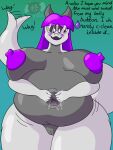  2023 5_fingers absurd_res anthro areola belly belly_jiggle big_belly big_breasts big_glasses big_nipples black_sclera blush bodily_fluids breast_rest breasts curvy_figure deep_navel delfox_(artist) detailed_navel dialogue digital_media_(artwork) dragon english_text eyelashes eyewear female fingers freckles front_view glasses glistening glistening_areola glistening_belly glistening_body glistening_breasts glistening_nipples glistening_thighs gradient_background grey_body grotesque hair hi_res horn huge_hips jiggling long_hair looking_at_viewer markings mole_(marking) motion_lines multicolored_body musk mythological_creature mythological_scalie mythology navel navel_fetish navel_musk navel_rim nipples non-mammal_breasts obese obese_anthro obese_female open_mouth overweight overweight_anthro overweight_female plump_labia pupils purple_areola purple_eyes purple_hair purple_nipples saphy_magistralis scalie shy simple_background solo spread_navel standing stuttering sweat sweatdrop tail tail_motion tailwag talking_to_viewer text thick_thighs two_tone_body vulva watermark white_pupils wide_hips wingless_dragon 