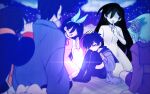  2girls 4boys :d alternate_universe androgynous aqua_hair aqua_hairband arm_support aubrey_(headspace)_(omori) aubrey_(omori) basil_(headspace)_(omori) basil_(omori) black_hair blue_shirt blurry blurry_background bow_hairband breasts brother_and_sister brothers cardigan choker closed_eyes closed_mouth cloud colored_skin commentary depth_of_field double-parted_bangs dress english_commentary finger_to_mouth fingernails flower frilled_dress frilled_sleeves frills from_behind full_body gradient_sky hair_behind_ear hair_between_eyes hair_flower hair_ornament hairband hand_on_another&#039;s_head hatching_(texture) hero_(headspace)_(omori) hero_(omori) index_finger_raised kel_(headspace)_(omori) kel_(omori) knees_up leaf long_hair long_sleeves mari_(omori) mari_(spirit)_(omori) medium_dress multiple_boys multiple_girls no_eyes no_shoes omori open_cardigan open_clothes open_mouth outdoors pink_dress pink_ribbon pink_sky puffy_long_sleeves puffy_sleeves purple_cardigan purple_hair purple_sailor_collar purple_shorts purple_sky purple_thighhighs ribbon ribbon_choker sailor_collar shaded_face shirt short_hair short_shorts short_sleeves shorts siblings simple_background sitting sky sleeveless sleeveless_dress small_breasts smile sparkle straight_hair sunny_(omori) teeth thighhighs tongue u_u upper_teeth_only very_long_hair very_short_hair vignetting white_dress white_flower white_shirt white_skin yuunnikko 