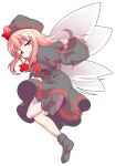 1girl alphes_(style) black_capelet black_dress black_hat black_socks black_wings blonde_hair bobby_socks bow bowtie capelet closed_mouth commentary_request crying crying_with_eyes_open dairi dress fairy fairy_wings full_body grey_wings hair_between_eyes half-closed_eyes hat hat_bow large_variant_set lily_black lily_white long_hair long_sleeves no_shoes parody red_bow red_bowtie red_eyes sidelocks socks solo style_parody tachi-e tears touhou transparent_background variant_set wide_sleeves wings 