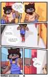 absurd_res ageplay ambiguous_species anthro backpack bewskyss blue_eyes brown_body brown_fur canid canine canis clothed clothing dialogue diaper five_nights_at_freddy&#039;s five_nights_at_freddy&#039;s:_security_breach footwear fur hi_res infantilism locked_diaper male mammal open_onesie overalls pantsless pink_clothing pink_footwear pink_socks red_clothing red_footwear red_shoes roleplay scottgames shoes socks steel_wool_studios tail wearing_diaper