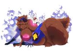  anthro big_breasts breast_play breast_squish breast_suck breasts brown_body brown_fur chest_tuft duo female female/female fur headpat hi_res huge_breasts lua_(pacothegint) machine neck_tuft nipples pink_face pink_nipples protogen protogen_visor squish sucking teazynekit tuft white_body white_fur 