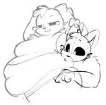 anthro belly belly_focus belly_overhang belly_rolls belly_squish bite biting_lip canid canine catnap_(poppy_playtime) chest_tuft curious dogday_(poppy_playtime) duo fatass felid feline flabby flabby_butt flabby_legs fluffy fluffy_chest greyscale hanging_belly male male/male mammal mob_entertainment monochrome moobs nude overweight pecs polarisatr_(artist) polarisrdx poppy_playtime smile smiling_critters smirk squish tuft