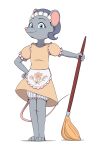 absurd_res anthro bloomers bottomwear broom cleaning_tool clothing dress female hi_res kitsune2000 maid_uniform mammal mouse murid murine rodent solo tilda_(kitsune2000) uniform