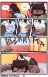absurd_res anthro bathroom bewskyss blush bodily_fluids canid canine canis clothed clothing comic diaper digital_media_(artwork) english_text feces five_nights_at_freddy&#039;s five_nights_at_freddy&#039;s:_security_breach hair hi_res locked_diaper male mammal public_restroom restroom_stall scottgames soiled_diaper soiling steel_wool_studios text unclean_diaper used_diaper wearing_diaper