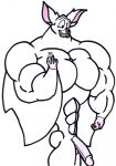 2018 4_fingers abs albino anastasia_(film) anthro anthrofied balls bartok bartok_the_magnificent bat big_muscles big_pecs big_penis butt casual_nudity claws collarbone colored colored_pencil_(artwork) don_bluth fangs finger_claws fingers flaccid flat_colors fur genitals hairless_hands hi_res huge_muscles huge_pecs humanoid_genitalia humanoid_penis hyper hyper_muscles hyper_pecs male mammal marker_(artwork) membrane_(anatomy) membranous_wings muscular muscular_anthro muscular_male nude pecs penis pink_hands pink_inner_ear pink_nose pink_sclera pinup pose simple_background small_hands small_head solo standing teeth thick_arms thick_thighs top_heavy traditional_media_(artwork) white_background white_body white_fur winged_arms wings wish-granter