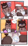 absurd_res ageplay anthro bathroom bewskyss blue_eyes butt canid canine clothed clothing diaper digital_media_(artwork) five_nights_at_freddy&#039;s five_nights_at_freddy&#039;s:_security_breach footwear fur genitals hi_res infantilism lagomorph leporid locked_diaper male mammal nude pink_clothing pink_footwear pink_socks public_restroom restroom_stall roleplay scottgames socks solo steel_wool_studios tail