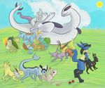  all_fours alternate_color ambiguous_gender anal bisexual blue_fur bulbasaur charmander chikorita cloud cum cyndaquil doggystyle eeveelution espeon fellatio female fin flareon from_behind fur gay grass group group_sex jolteon kissing larvitar lucario lugia male mew mewtwo nintendo oral orgy penis pok&eacute;ball pok&eacute;mon precum red_fur rimming sex spitroast squirtle straight sun tan_fur totodile umbreon vaporeon video_games yellow_fur 
