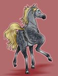  2015 anus blonde_hair blue_eyes dogsoul equine female grey_skin hair hooves horse mammal nipples pussy solo teasing white_skin 