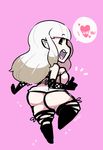  airy_(bravely_default) big_butt bravely_default butt english_text fairy female hair impiccato looking_at_viewer looking_back not_furry pointy_ears solo text thick_thighs thumbs_up white_hair 