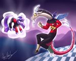  2014 antlers badge clothing discord_(mlp) draconequus duo equine fangs female friendship_is_magic hair horn male mammal marauder6272 my_little_pony purple_eyes purple_hair q red_eyes star_trek twilight_sparkle_(mlp) uniform 